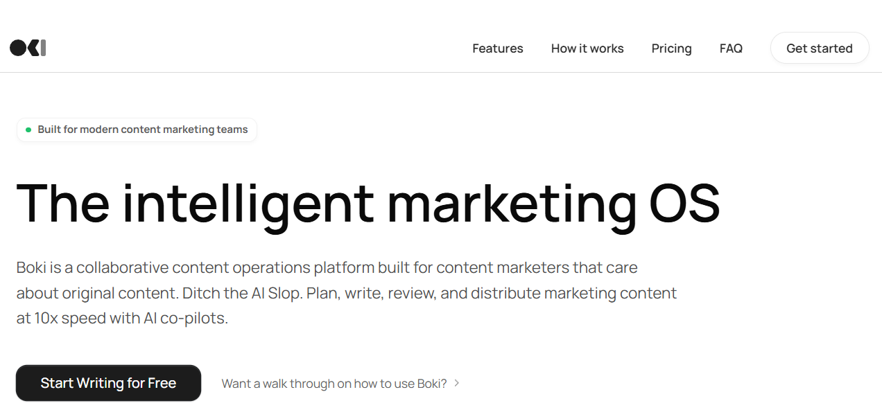 We use Boki to create briefs, track content and much more.