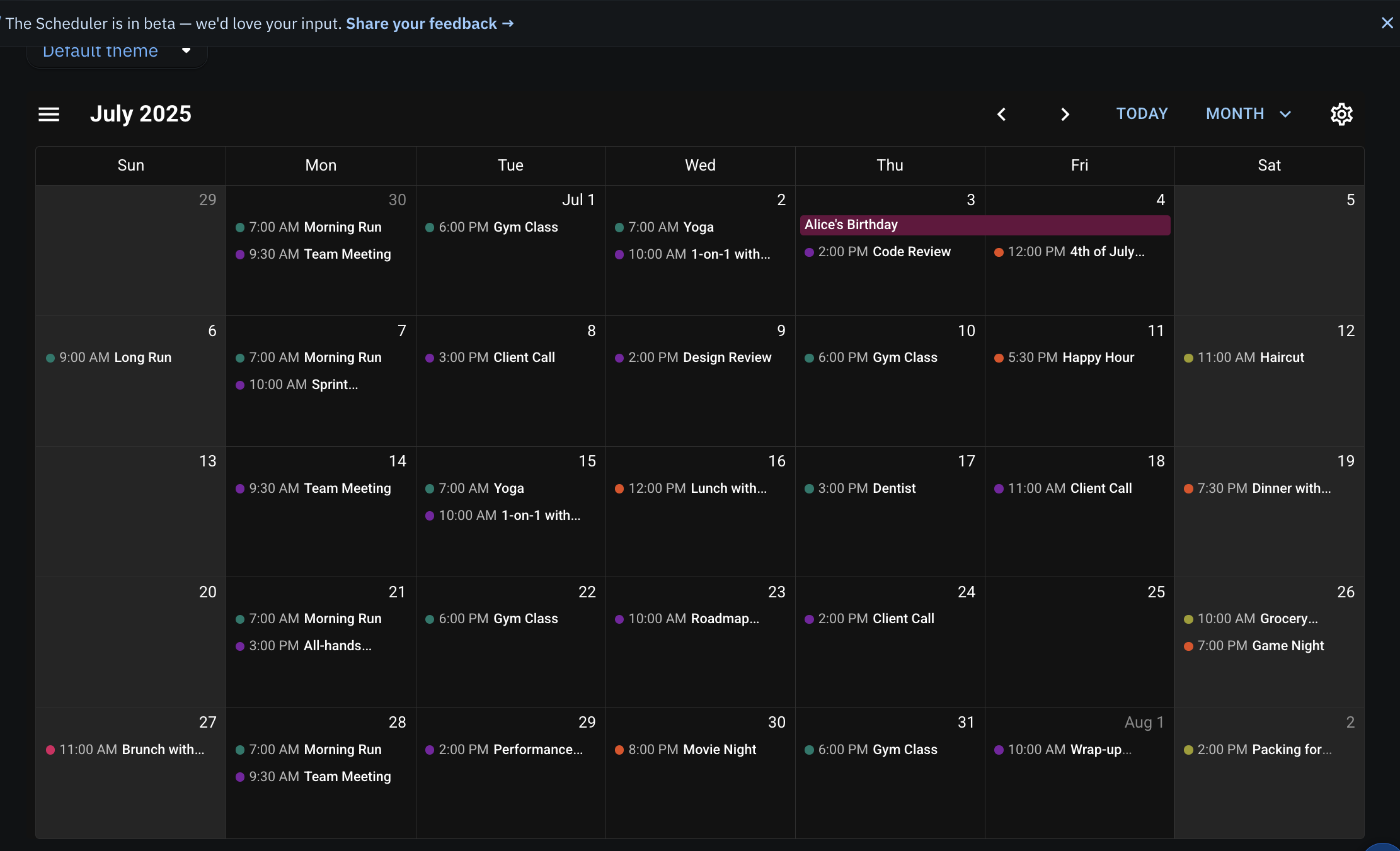 MUI X Scheduler Example