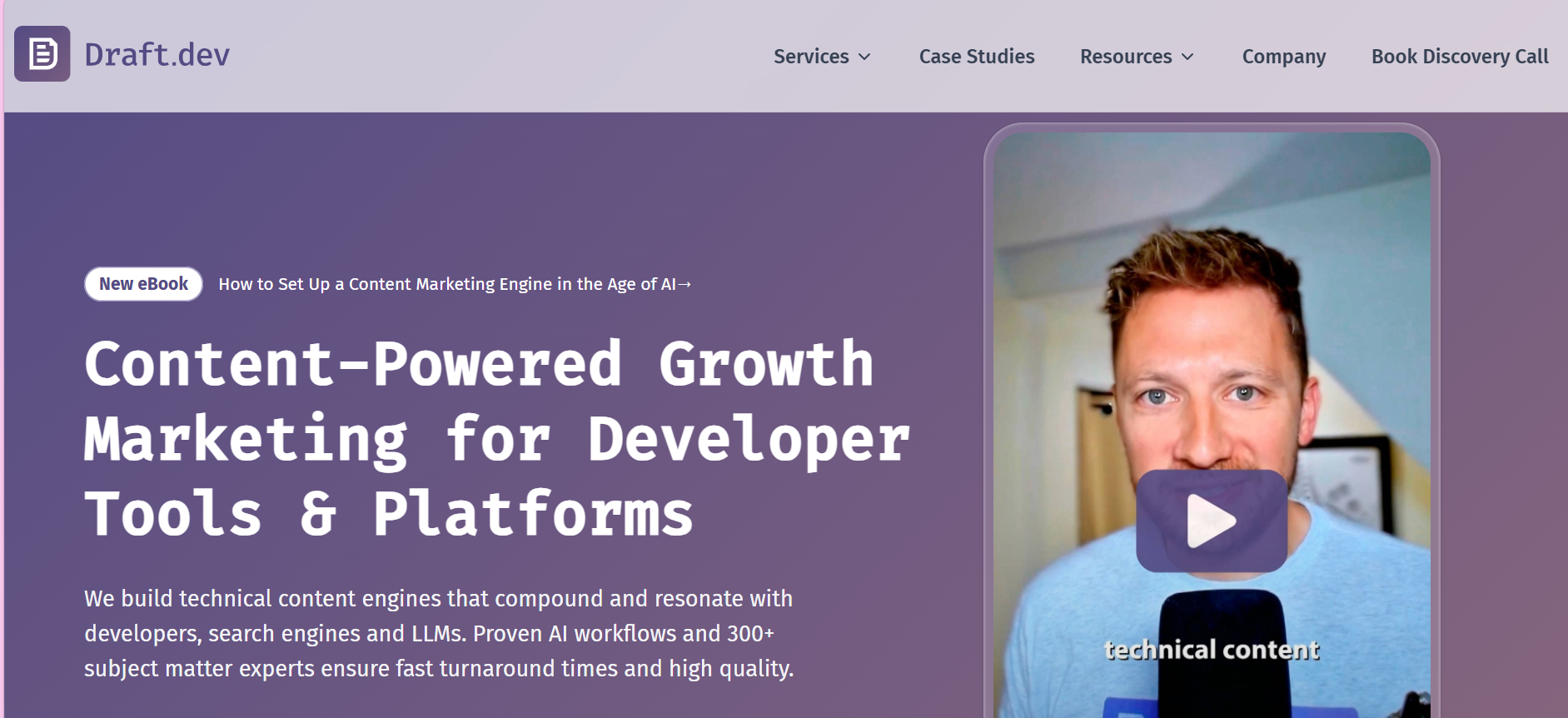 Draft.dev homepage