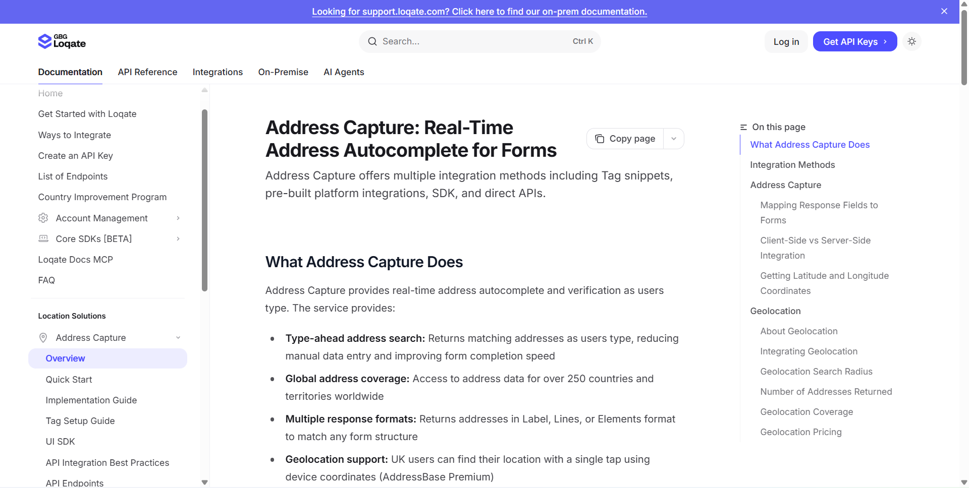 Hackmamba helped GBG Loqate build the Overview section in the docs.