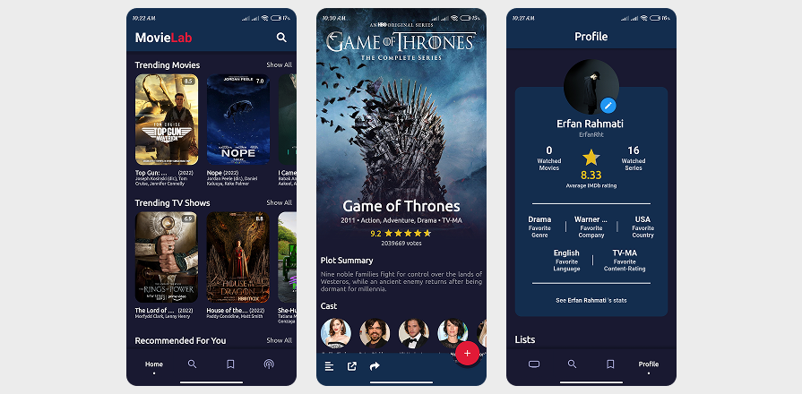20. MovieLab: A fully-functional movie tracker and finder preview