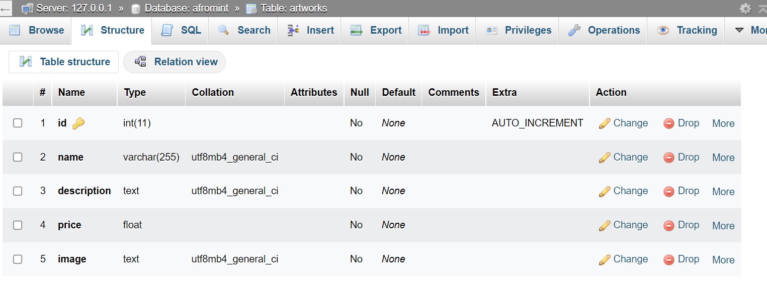 MySQL database structure
