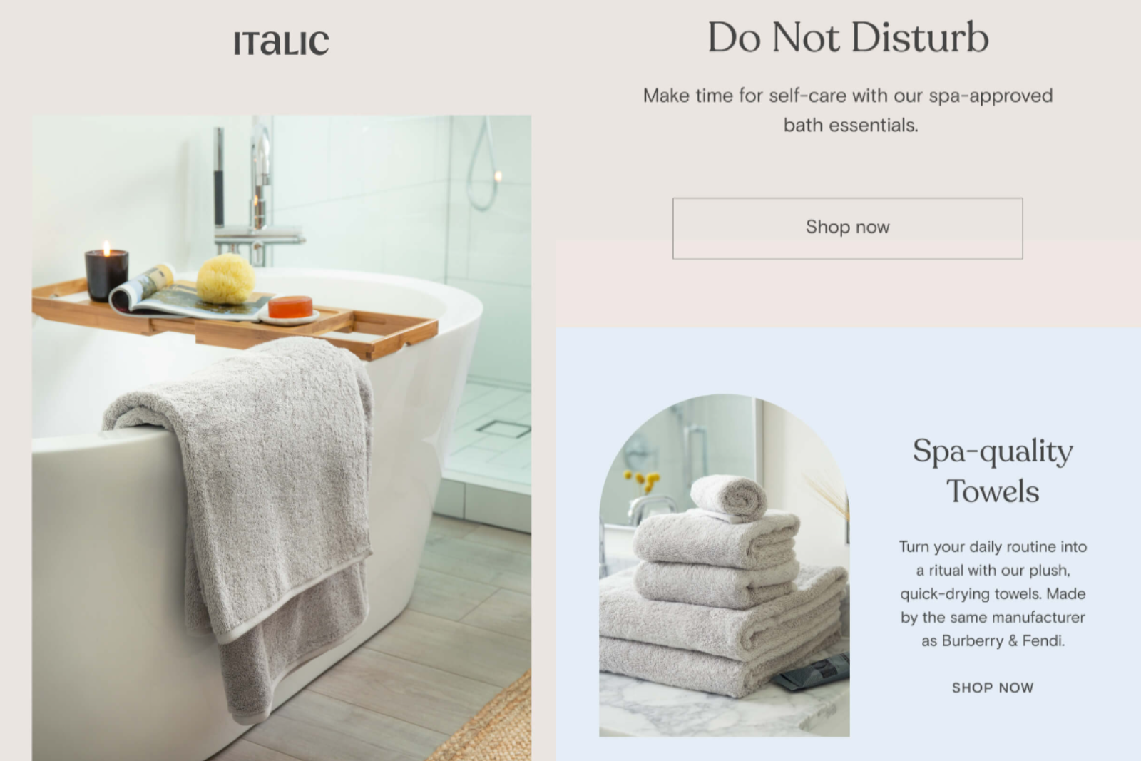 Italic email marketing campaign 