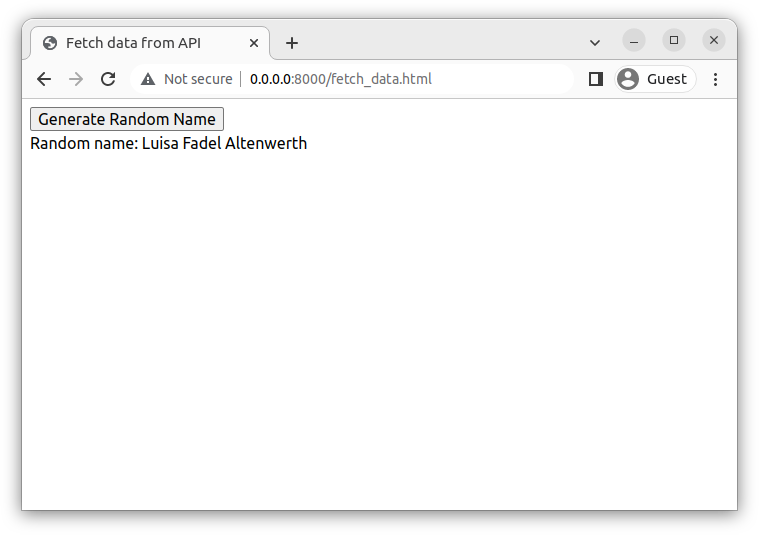 The random name from the Random Name API