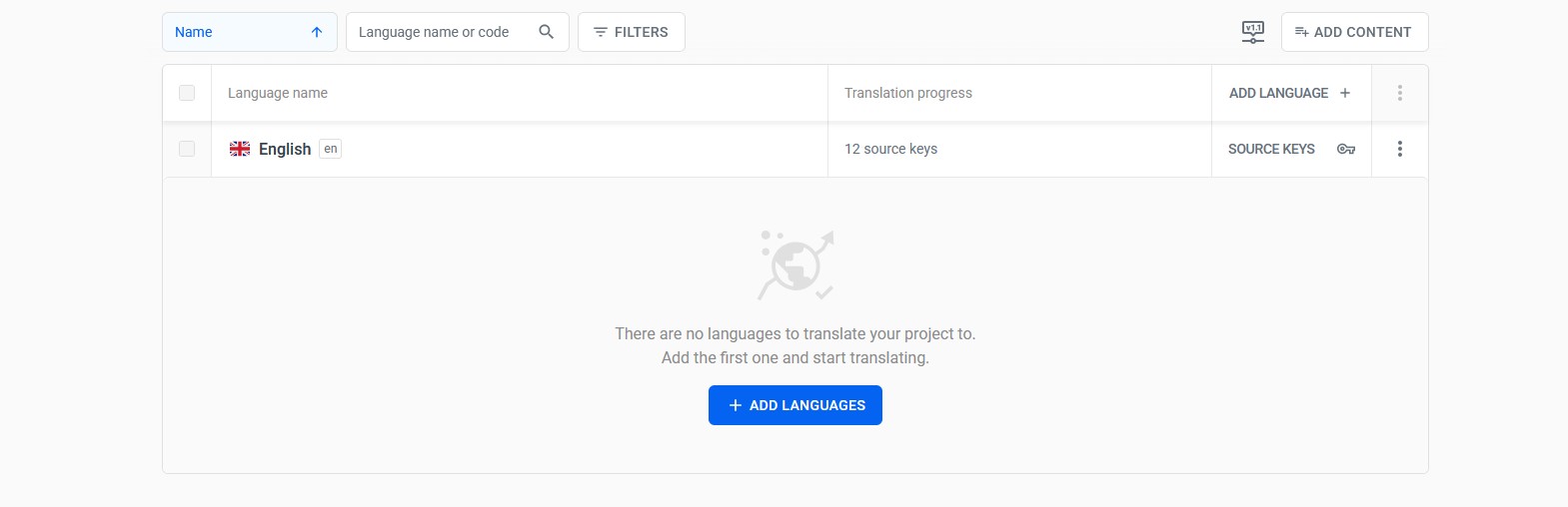 Uploading the English source keys to the next-js project in Localazy.