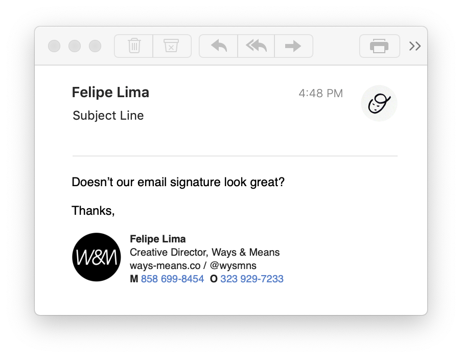                  Correctly Formatted Signature
