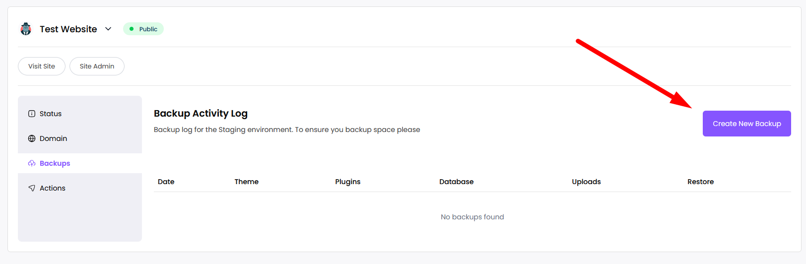 Create backup