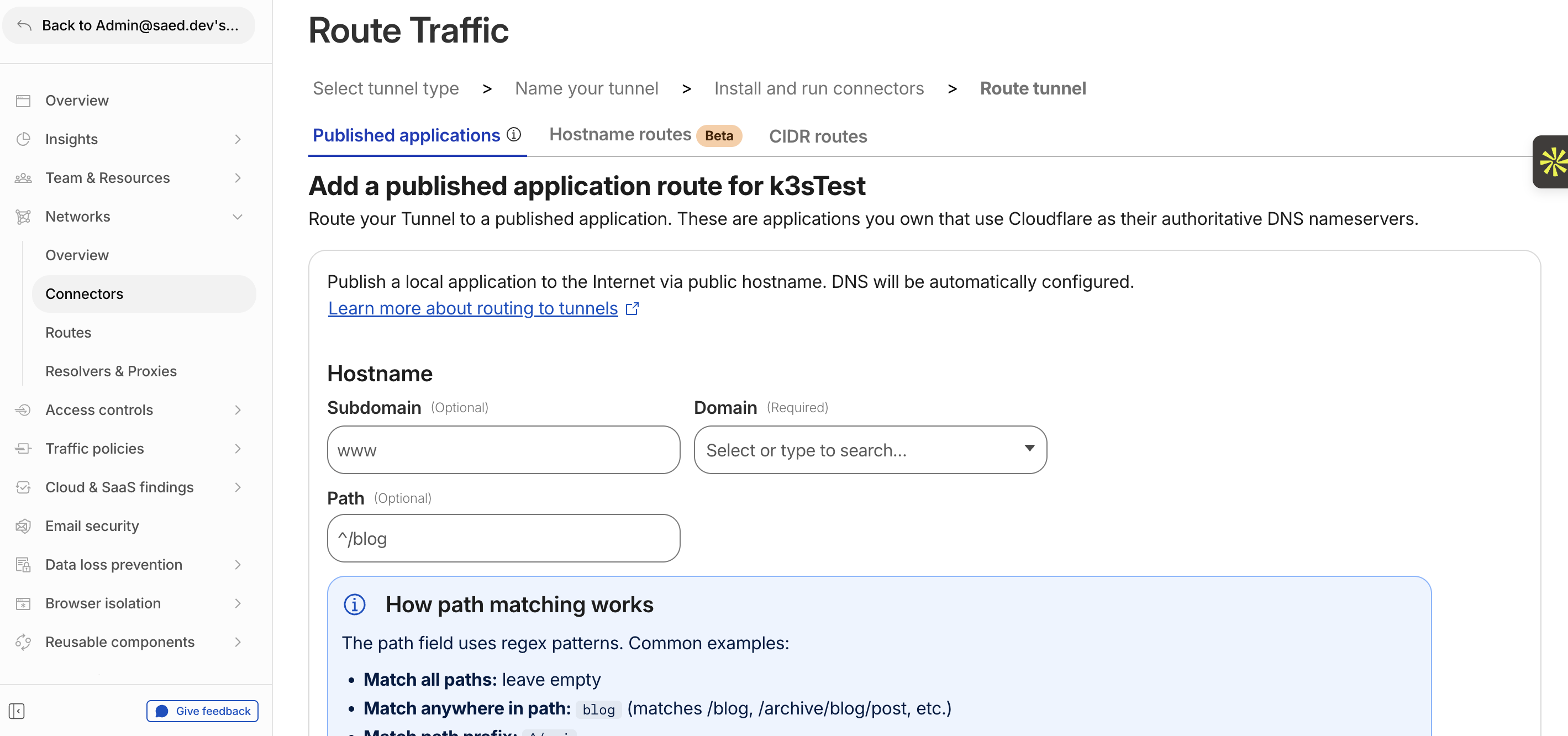 Configured subdomain