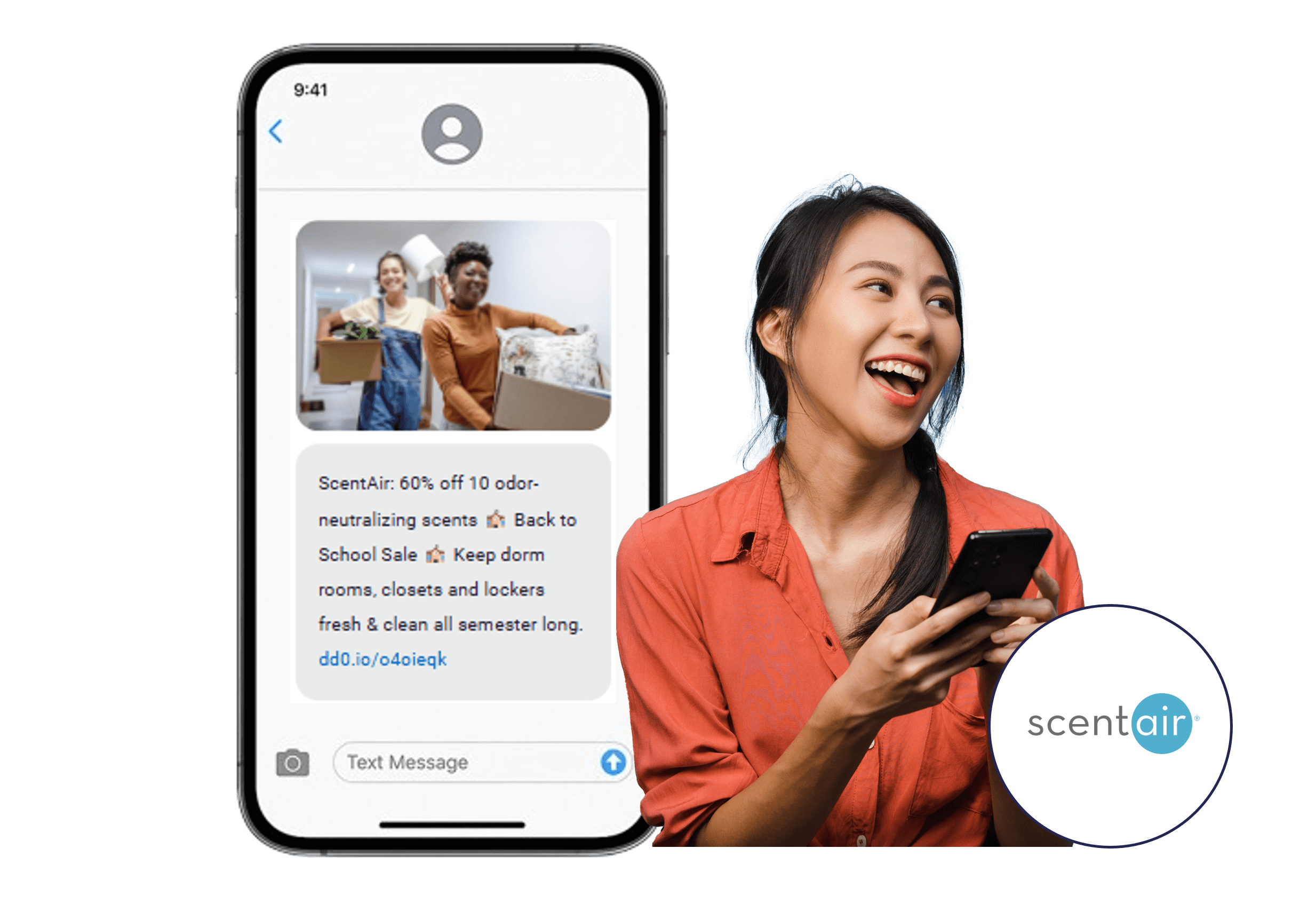 Example of SMS campaign used by Scentair