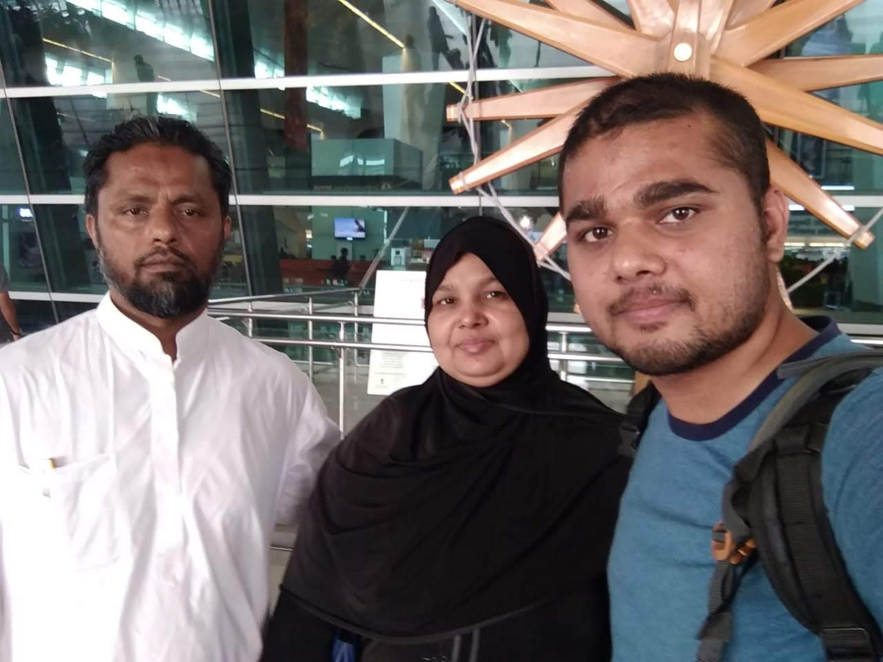 First flight with parents at airport