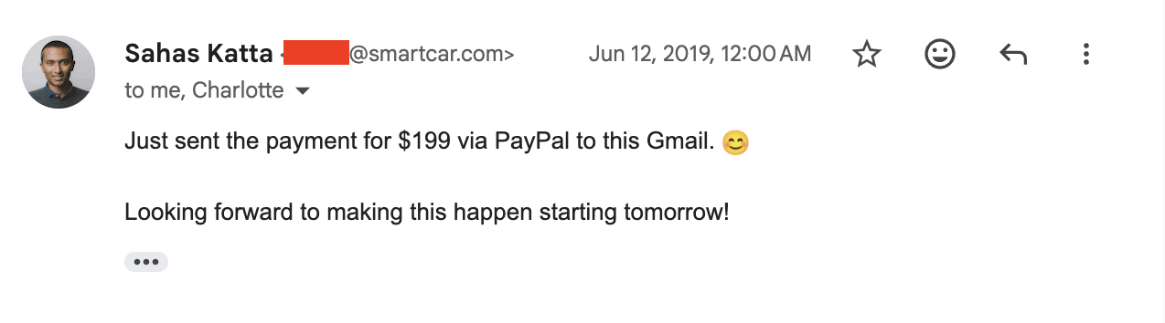 First sponsor payment