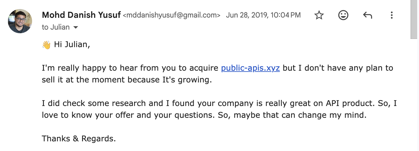 My response