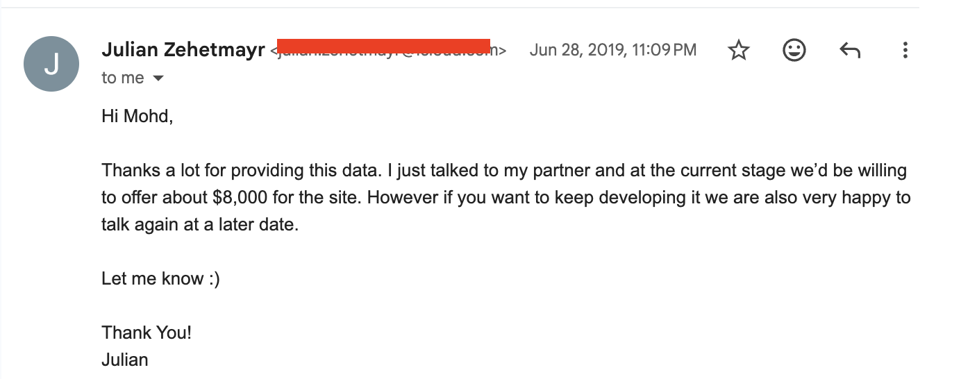 The $8k offer