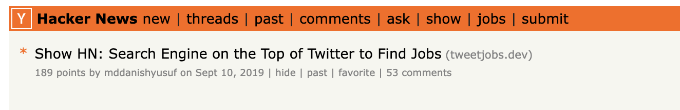 Hacker News launch