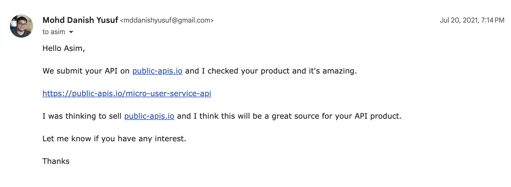 Reaching out to potential buyer
