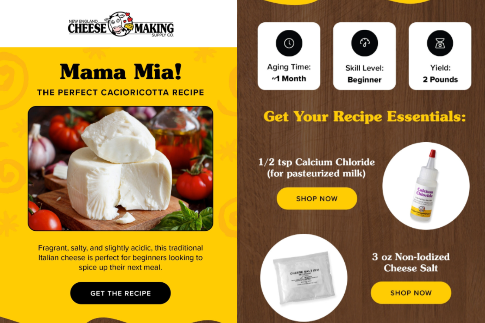 Cheese Making Supply co email marketing campaign