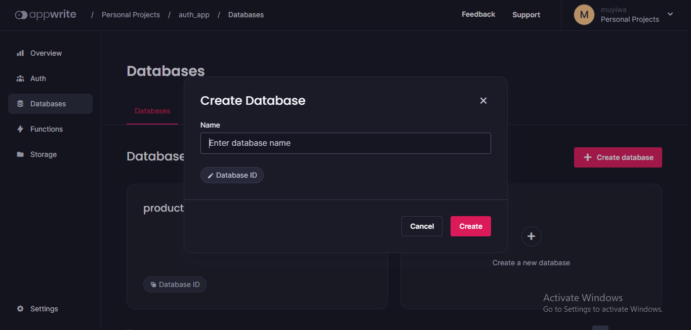 create database