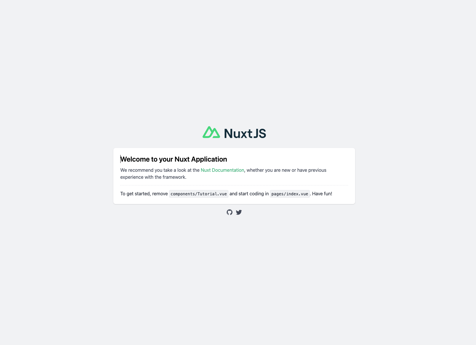 Nuxt.js default page