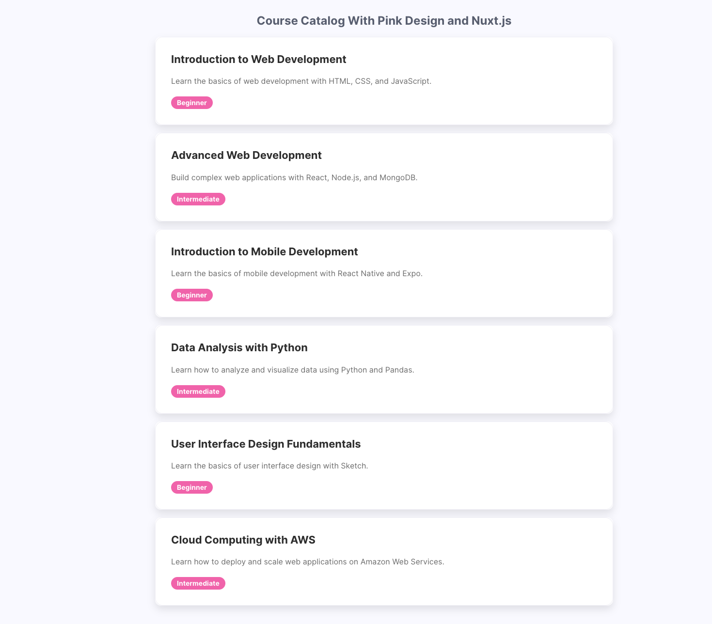 Developing the functionality to retrieve all courses