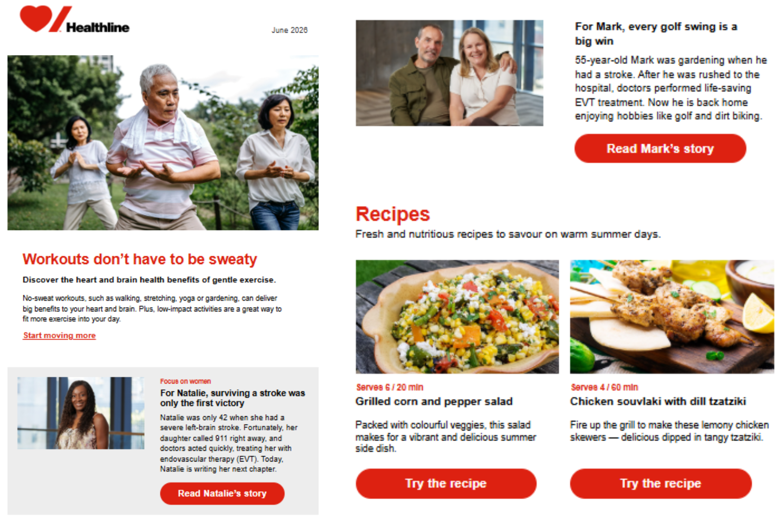 Healthline email marketing campaign 
