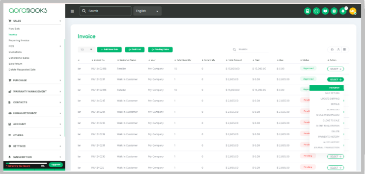 How to make payment for a sale | Aorasoft HelpDesk