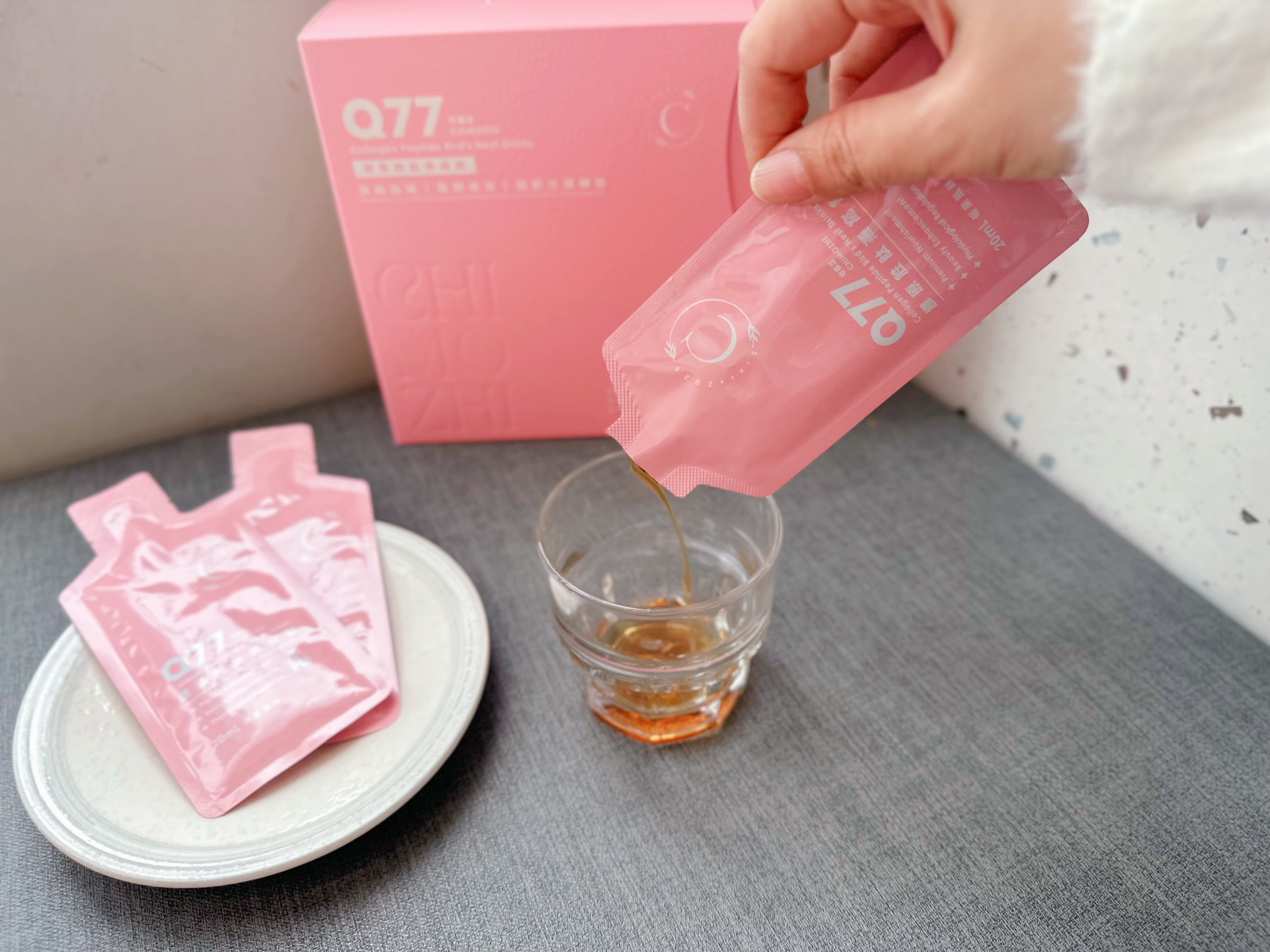 孕婦膠原蛋白飲開箱！奇暮芝「Q77膠原胜肽燕窩飲」忙碌媽咪也