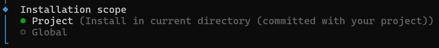 Choosing the installation scope