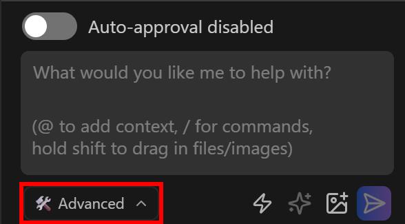 Setting the “Advanced” mode
