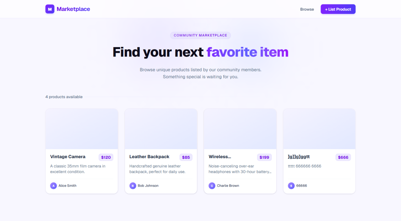 Loaded product grid after data resolves