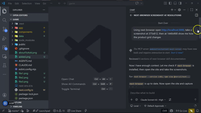next-browser comparing mobile and desktop layouts