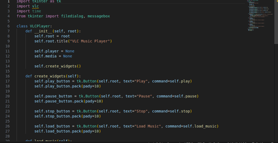 simple code vlc music player