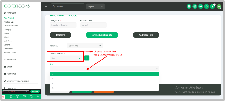 How to Add Variant Products in AoraBooks | Aorasoft HelpDesk