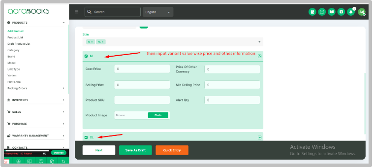 How to Add Variant Products in AoraBooks | Aorasoft HelpDesk