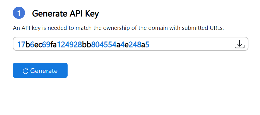 Generating an IndexNow API Key from Bing Webmaster Tools