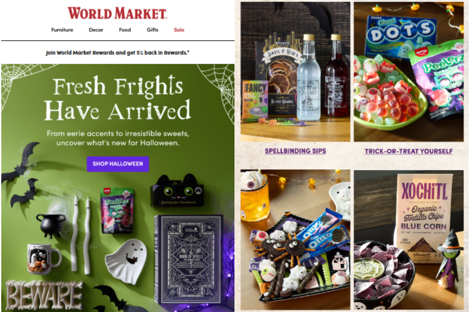 World Market email marketing campaign 