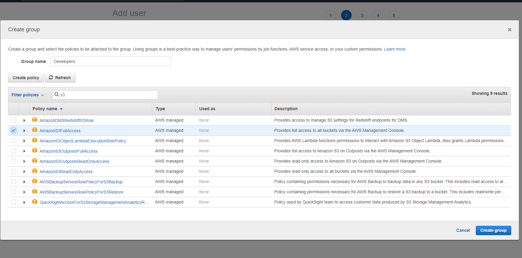 Enable Access to Amazon S3