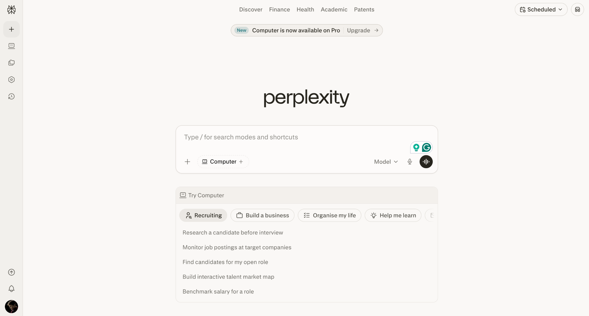 We use perplexity for technical research