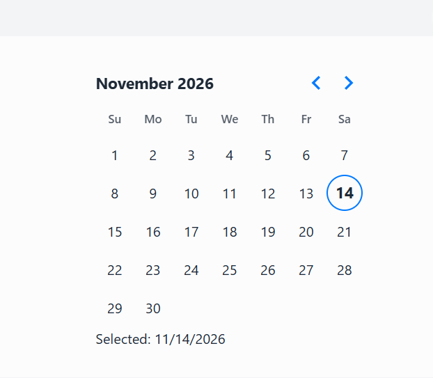 React DayPicker calendar