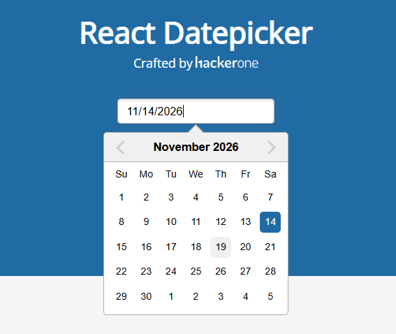 HackerOne React Datepicker