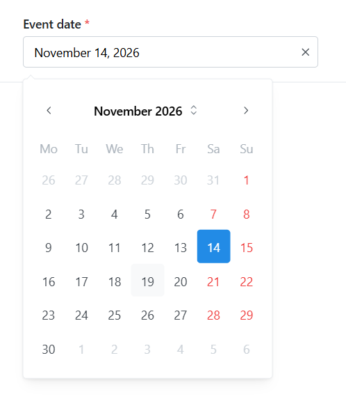 Mantine DatePicker