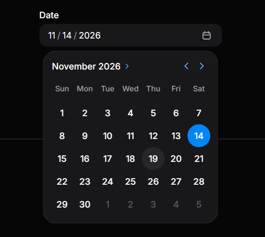 HeroUI date picker