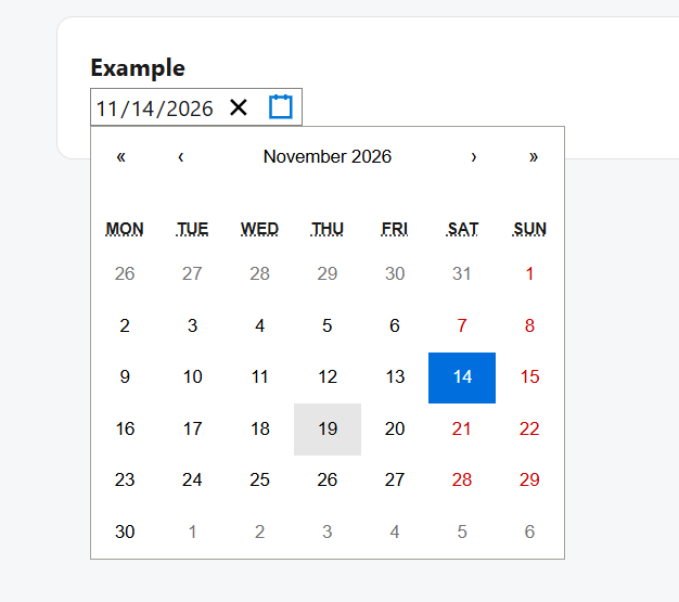 React-Date-Picker calendar
