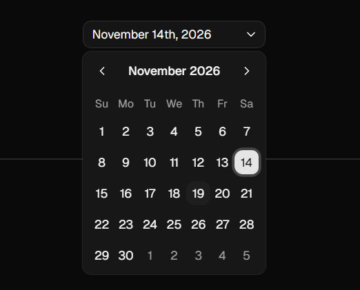 shadcn/ui date picker