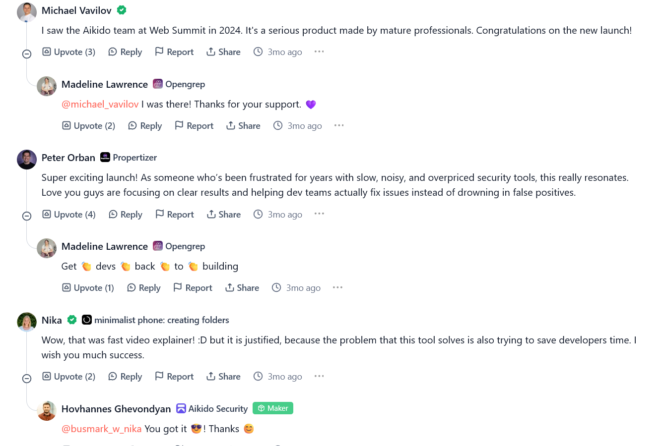 The comment section stayed active and replies were fast