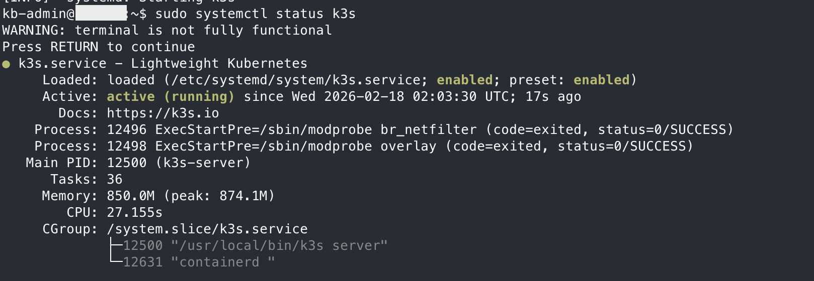 Running kubernetes